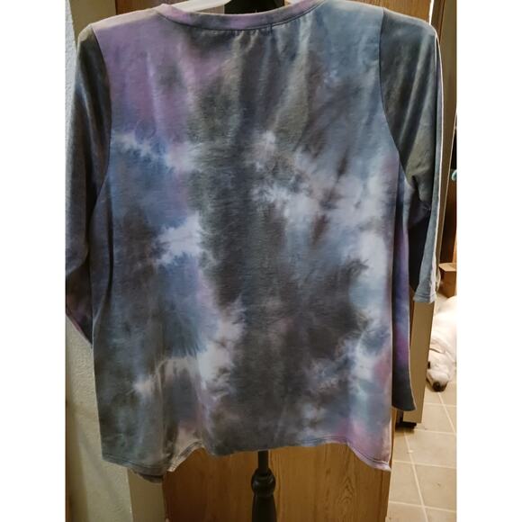 Green Envelope Los Angeles 3/4 Sleeve Tie Dye Shirt Size 1X - Picture 4 of 5